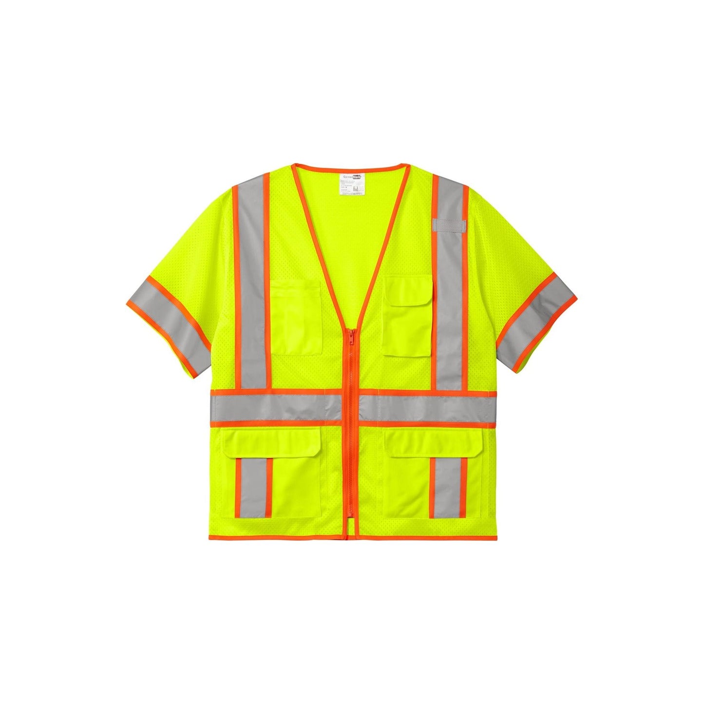 CornerStone ® ANSI 107 Class 3 Surveyor Mesh Zippered Two-Tone Short Sleeve Vest