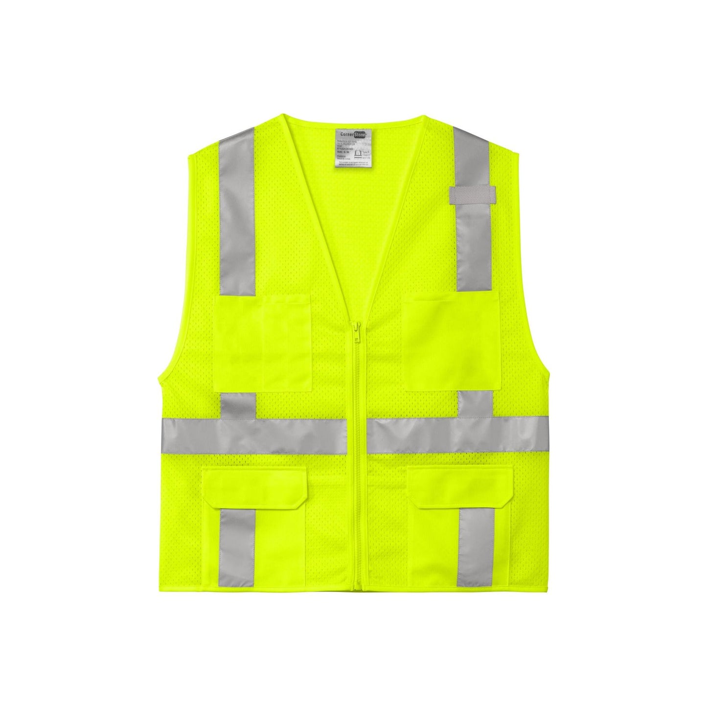 CornerStone ® ANSI 107 Class 2 Mesh Six-Pocket Zippered Vest